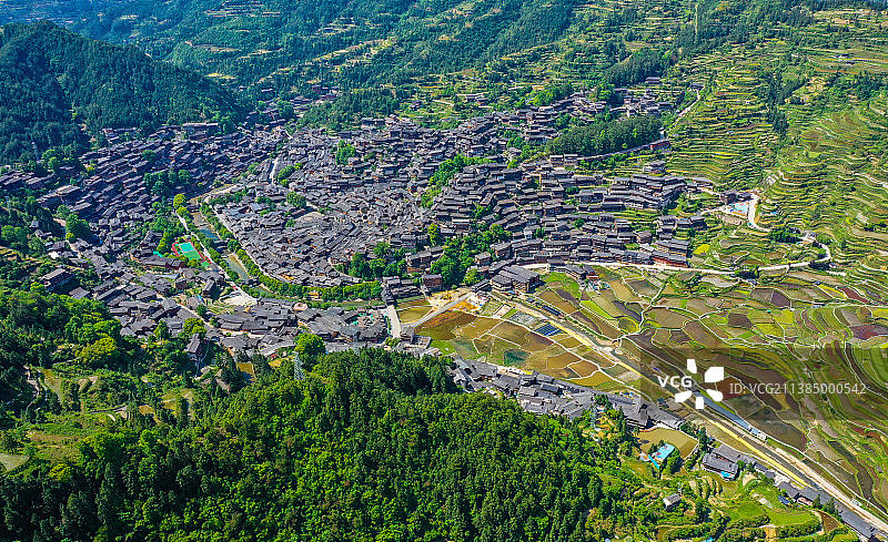 贵州省雷山县西江千户苗寨景区图片素材