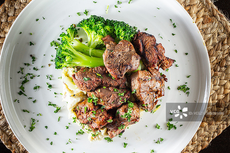 意大利美食，盘中食物的俯视图，美国马萨诸塞州图片素材