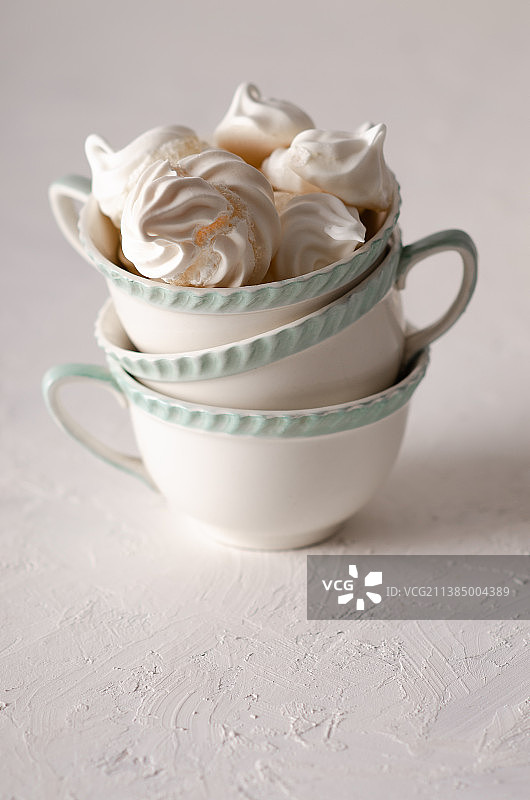 蛋白酥皮饼干，咖啡杯特写，阿根廷图片素材