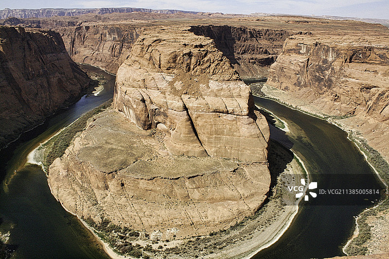 美国亚利桑那州马蹄湾岩层高角度景观图片素材