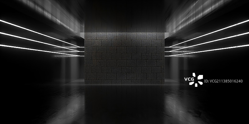 3D彩色灯光下的汽车广告空间背景图片素材