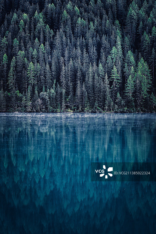 安特塞尔瓦湖森林风光（意大利博尔扎诺）图片素材