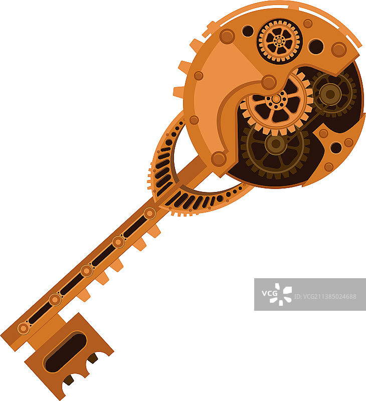 蒸汽朋克复古钥匙装饰元素图片素材