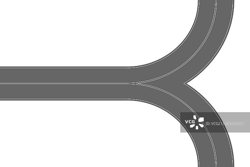 沥青路岔路口顶视图图片素材