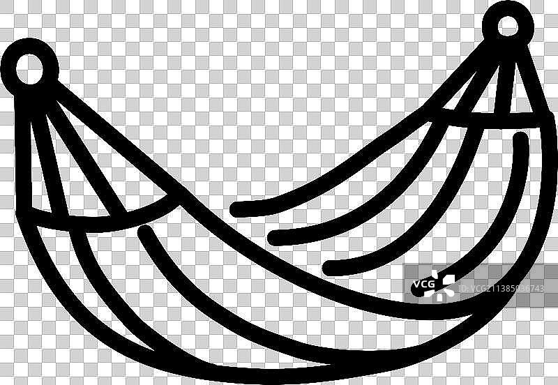 卡通吊床简笔画图标图片素材