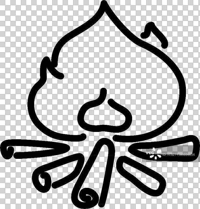 卡通篝火图标图片素材