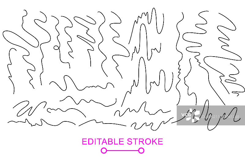 手写线条和形状手写标记图片素材