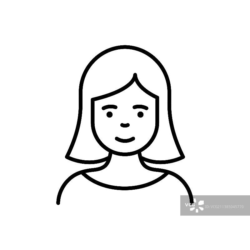 女士头像线条图标图片素材