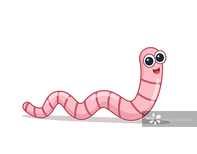 卡通粉色蠕虫扁平风格图片素材