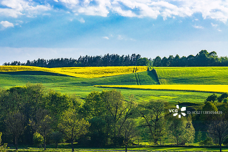 波兰田野天空美景图片素材