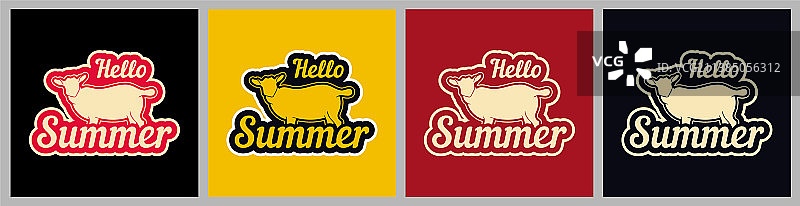 你好夏天T恤设计合集图片素材