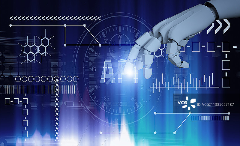 机器人手触摸网络数据图片素材