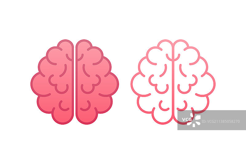 人脑图标：思考与头脑风暴图片素材