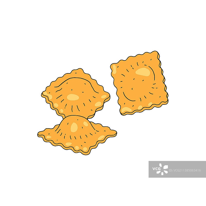 彩色速写中的意大利饺子图片素材