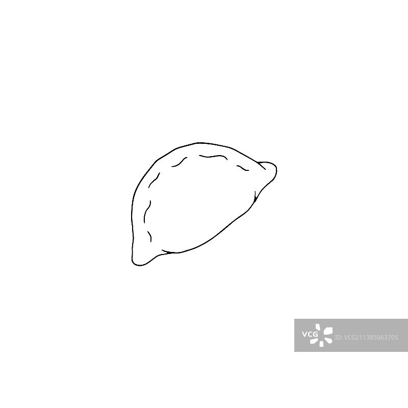 饺子或俄式饺子的线条艺术图像图片素材