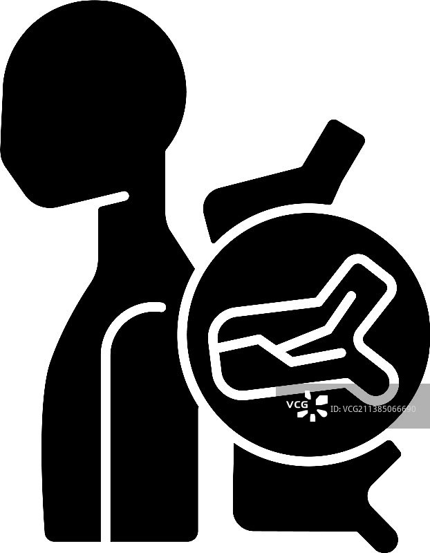 脊椎骨折黑色标志图标图片素材