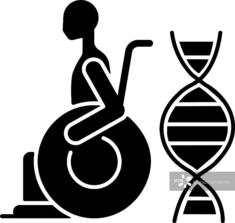 肌肉萎缩症黑色字形图标图片素材