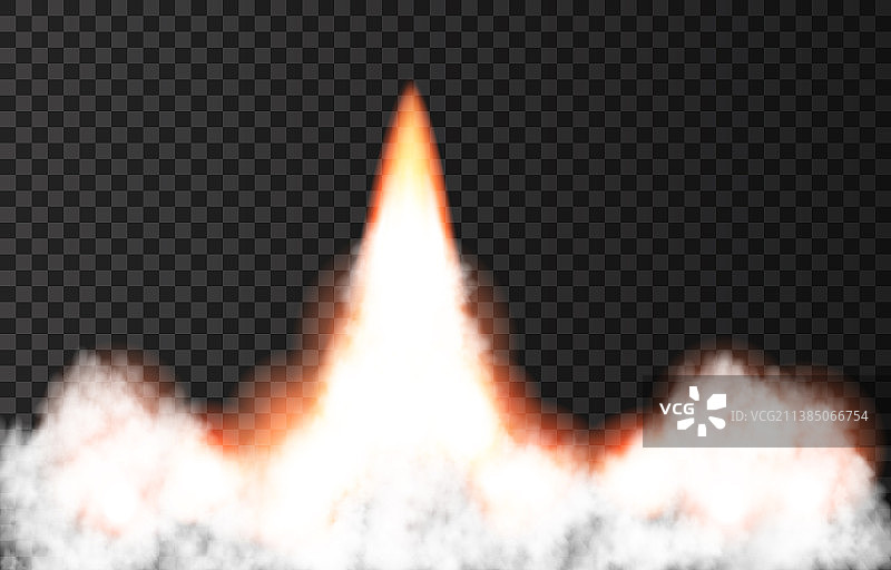 航天火箭发射的火焰和烟雾图片素材