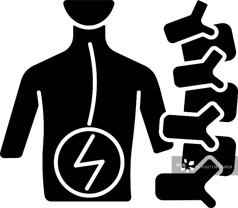 退行性脊柱侧弯黑色字形图标图片素材