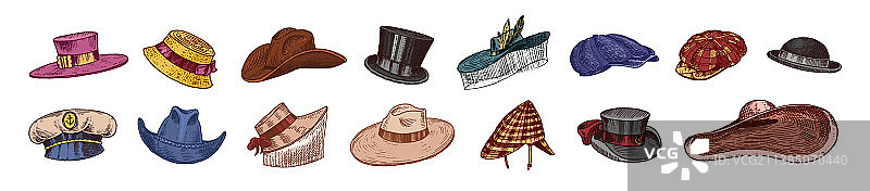 男女士优雅复古帽子系列图片素材