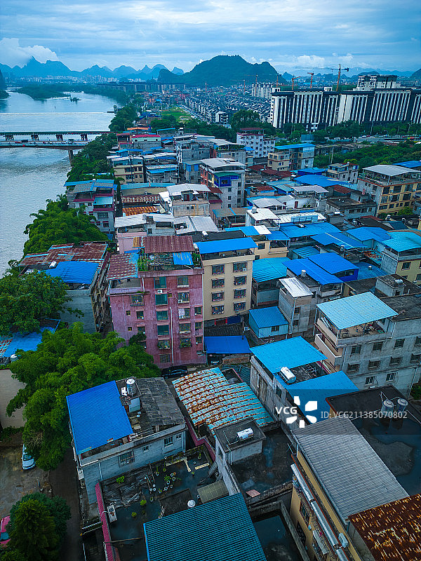 桂林七星区和平村城中村图片素材