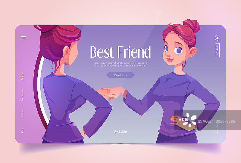 卡通好朋友碰拳庆祝图片素材