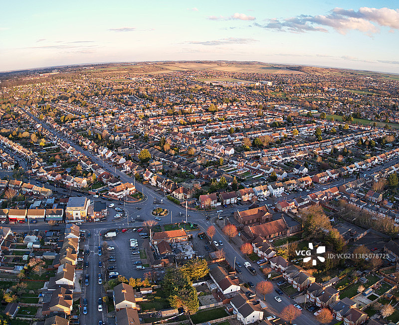 英国卢顿小镇鸟瞰图片素材