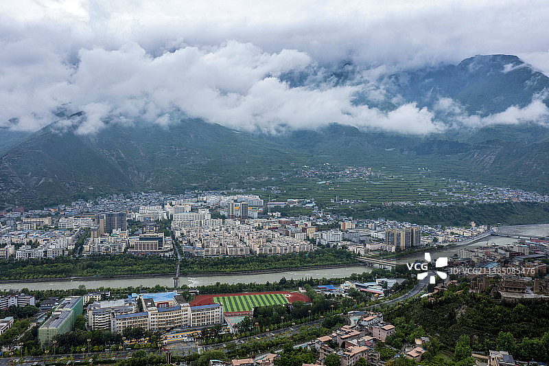四川阿坝藏族羌族自治州茂县新貌图片素材