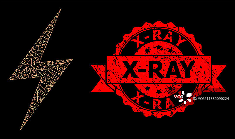 做旧X光印章和多边形网电图片素材