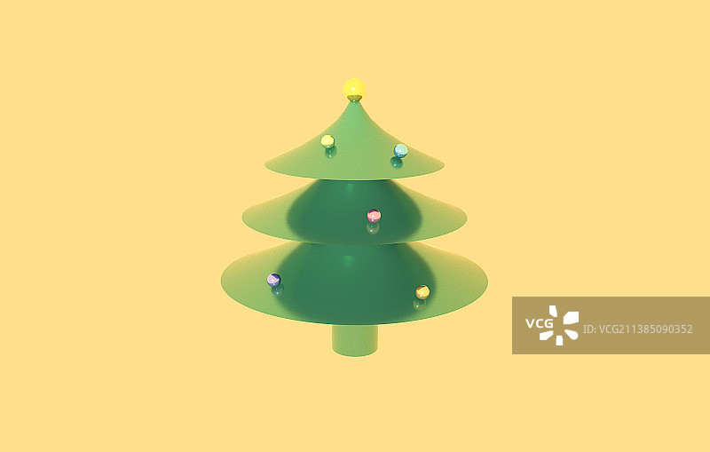 绿色圣诞树立体模型图片素材