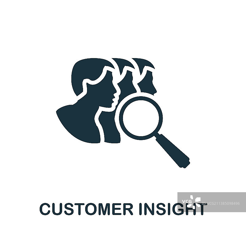 客户洞察单色标志图标图片素材