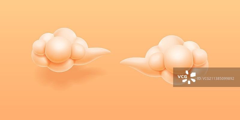 具有3D效果的云朵剪纸图片素材