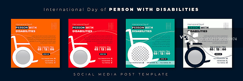 轮椅社交媒体帖子模板合集图片素材