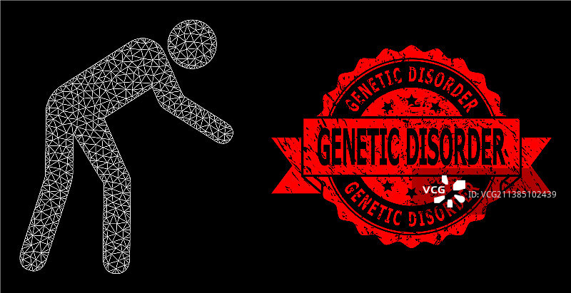 遗传疾病印章和疲惫的网状结构图片素材