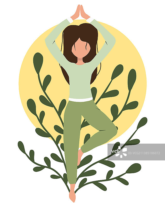 练习瑜伽的女孩图片素材