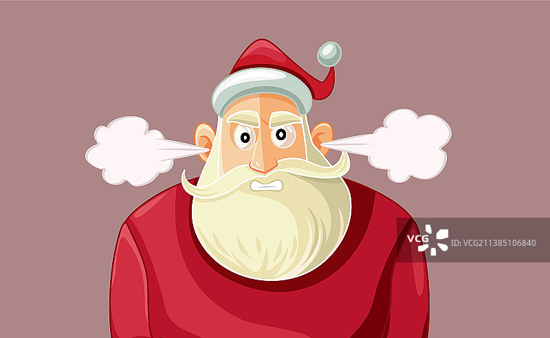 愤怒的圣诞老人卡通形象图片素材