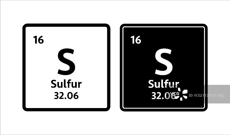 硫元素周期表化学符号图片素材