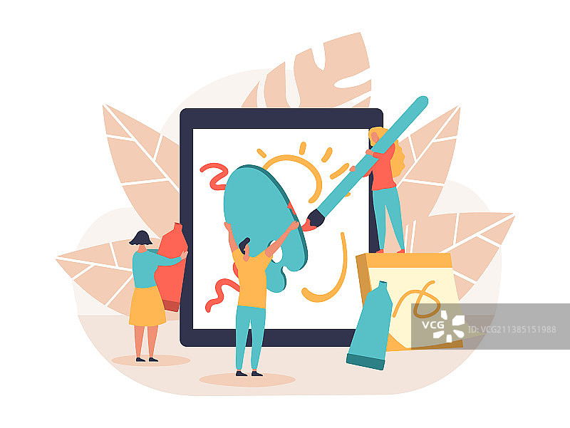 团队在平板电脑上绘图图片素材