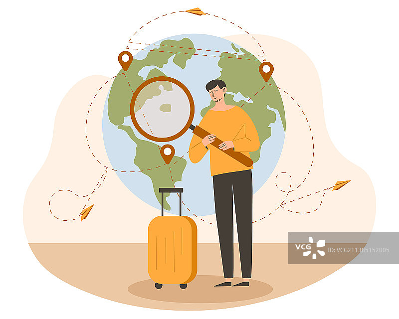 携带行李的游客图片素材