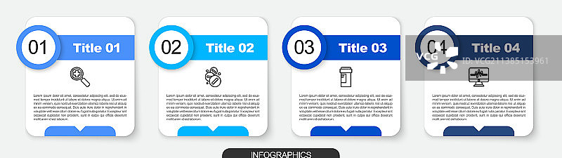 放大镜和医疗搜索图标图片素材
