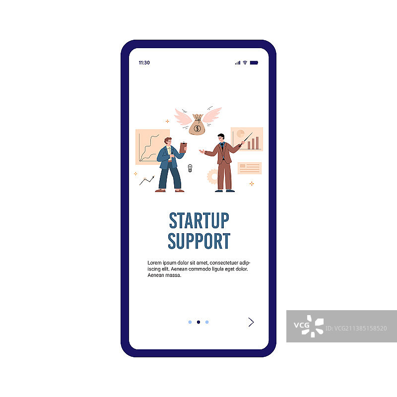 启动支持引导页模板（扁平风格）图片素材
