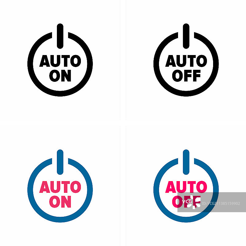 汽车开启和关闭信息标志图片素材