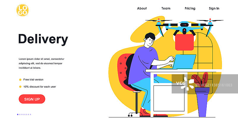 配送服务Web banner概念图片素材