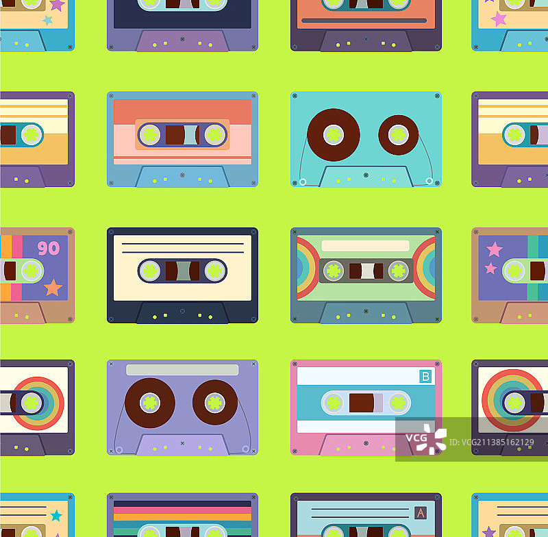 多彩磁带无缝图案图片素材