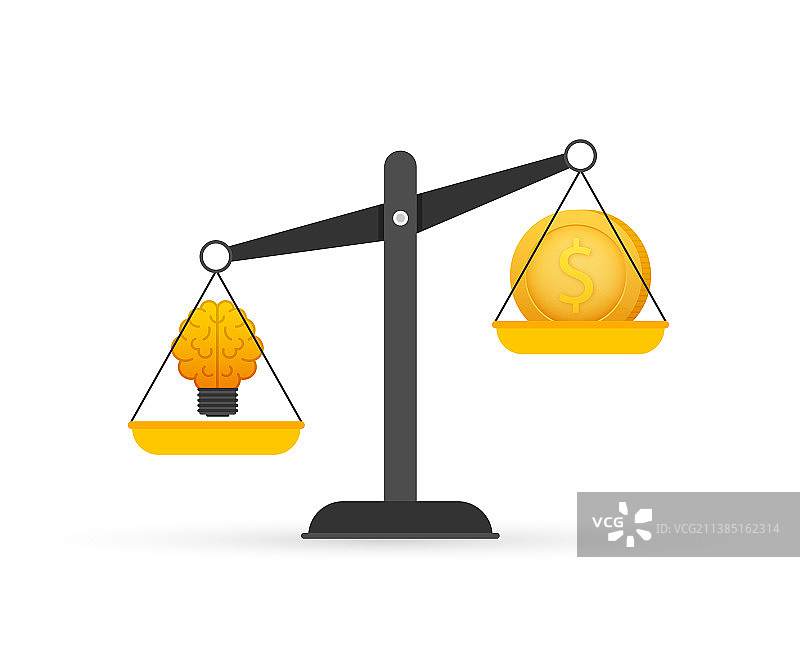 灯泡创意和天平上的钱币素材图片素材