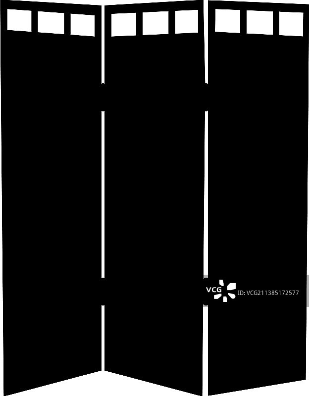 东方屏风家具轮廓图片素材