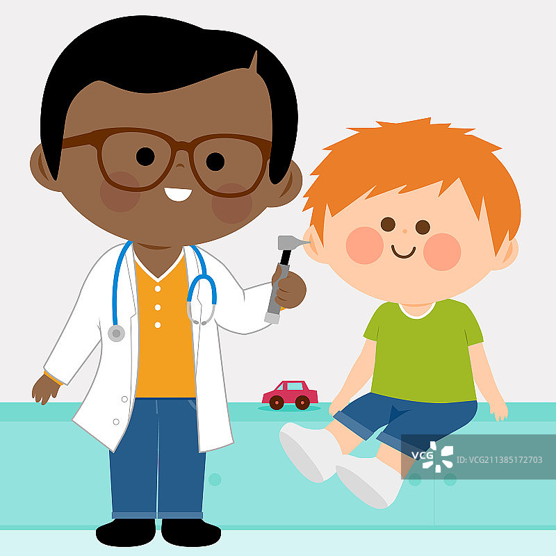 儿科医生检查小男孩图片素材