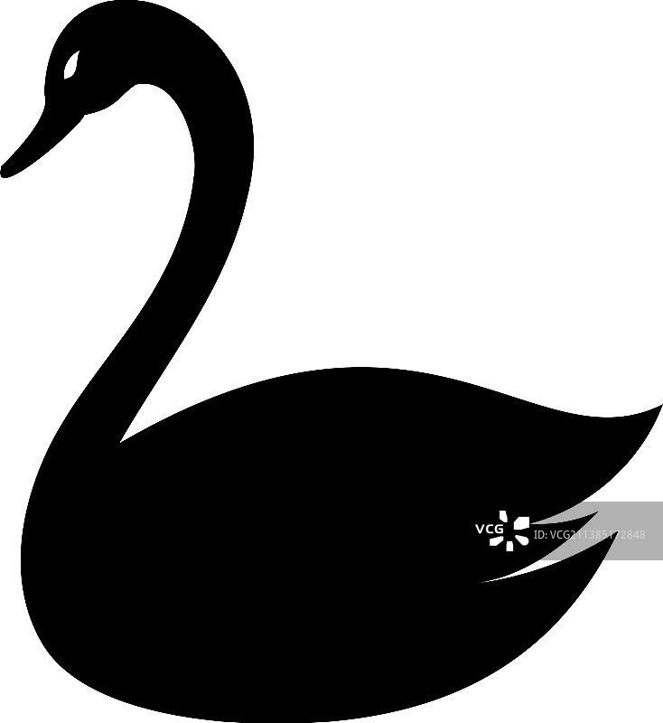 孤立的天鹅图标设计模板图片素材