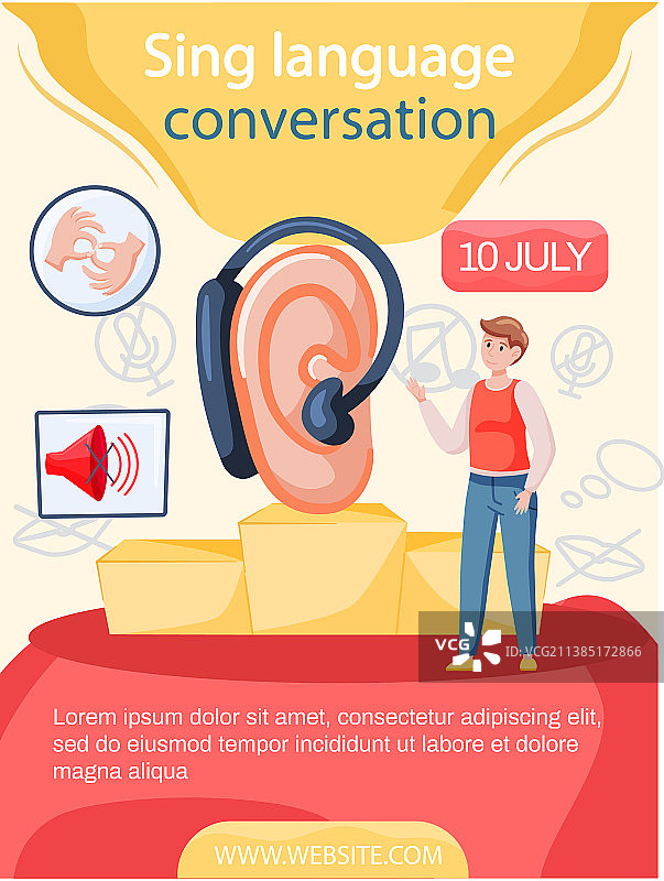 在线外语手语学习网络研讨会图片素材