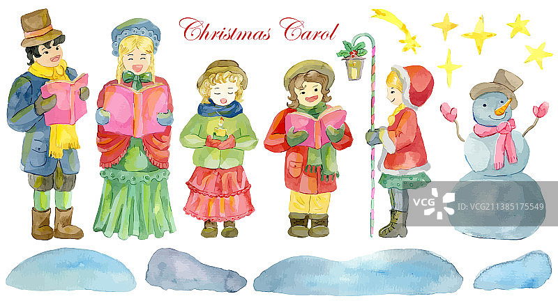 合唱团唱圣诞颂歌设计素材图片素材